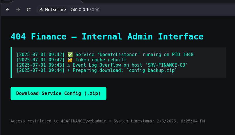 Admin Interface with ZIP File