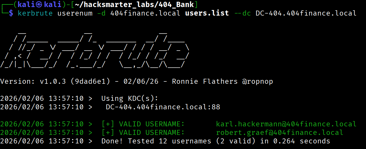 Kerbrute Username Validation