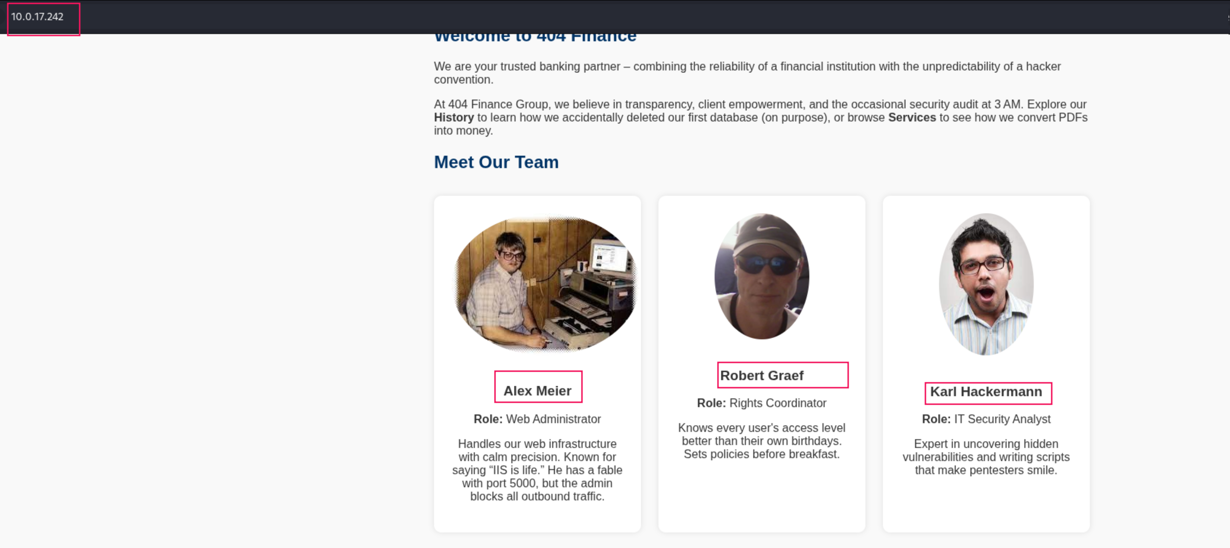 404 Finance Group Homepage