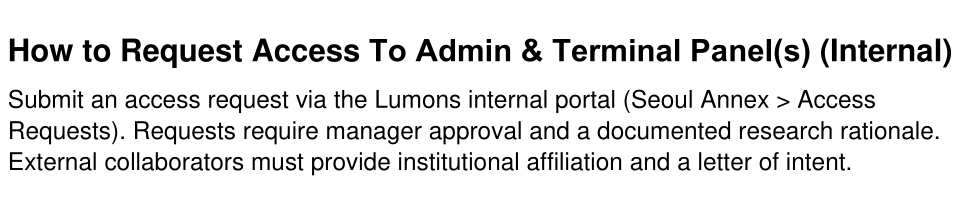 Admin panel access requirements