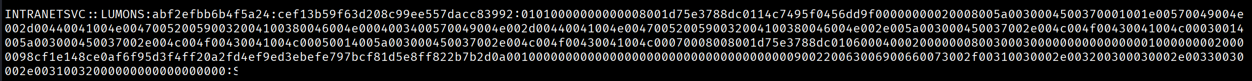 Cracked INTRANETSVC password