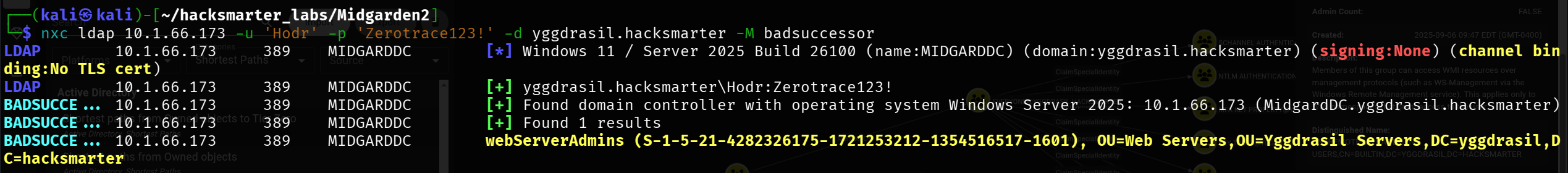 NetExec confirms BadSuccessor vulnerability