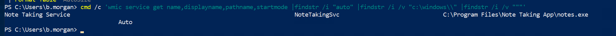 Unquoted service path discovery