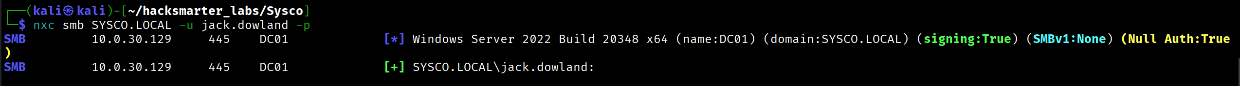 NetExec validating the cracked credentials